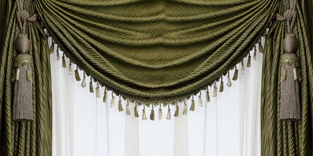Green vintage curtains